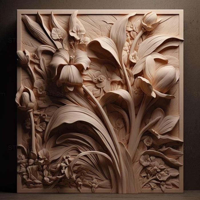 Patterns and decorations (stl iris van 4, PATTERN_2440) 3D models for cnc